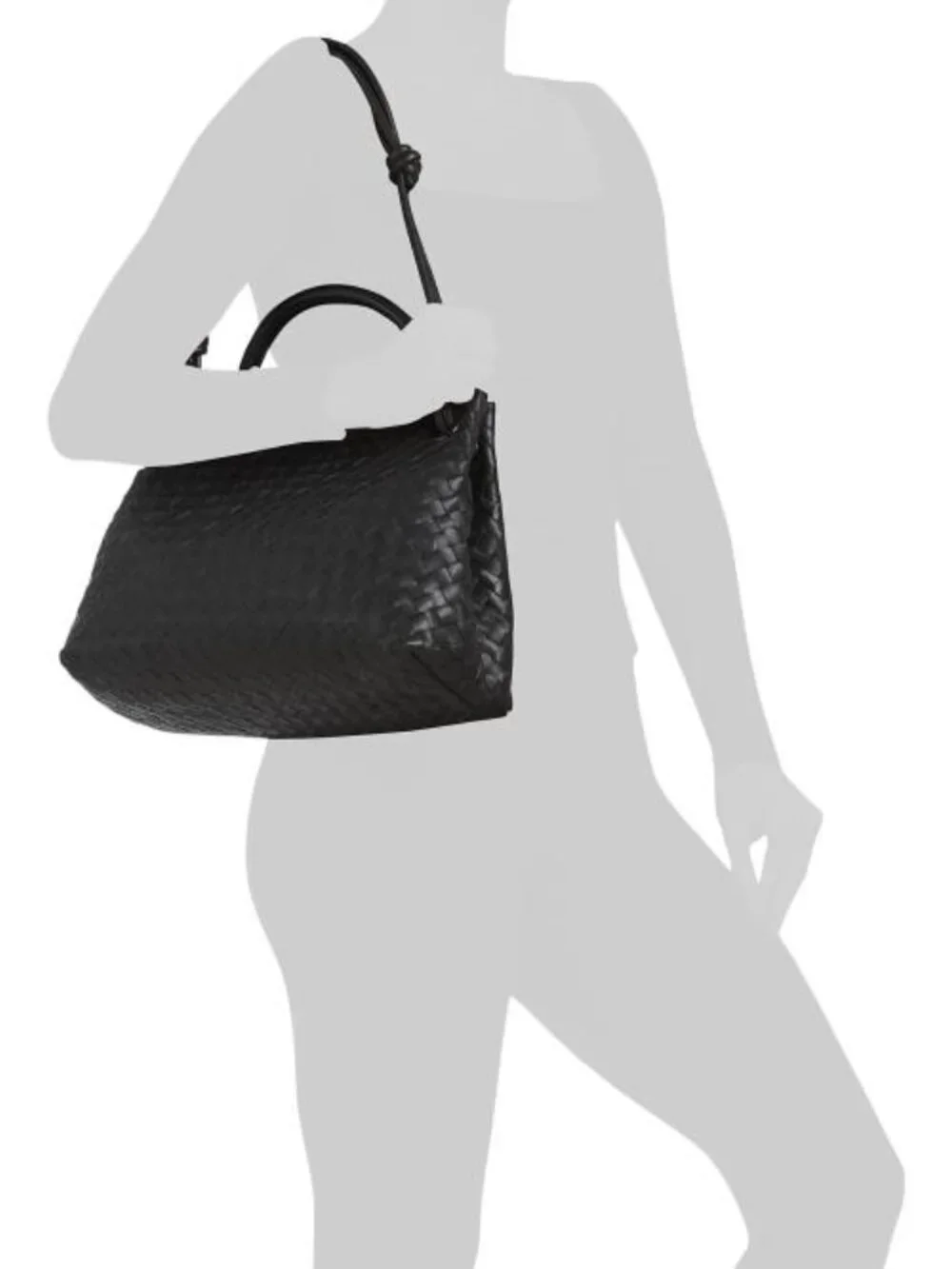 WALTER BAKER Leather Hazel Hand Woven Multi Compartment Tote With Straps